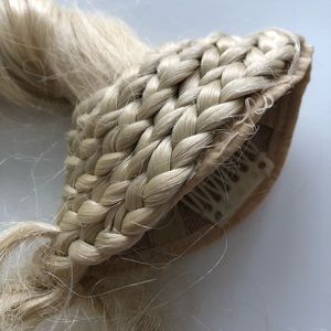 Blonde hair extension pony tail